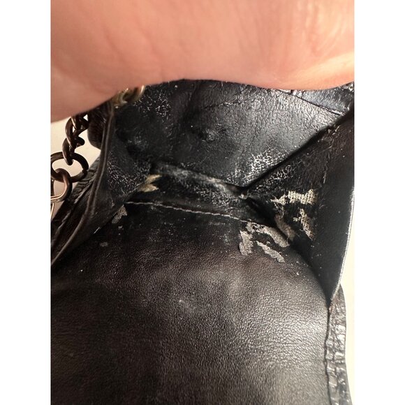 Carlos Falchi Black Croc-Embossed Leather Keychain Wallet With Snap Closure - Picture 6 of 12